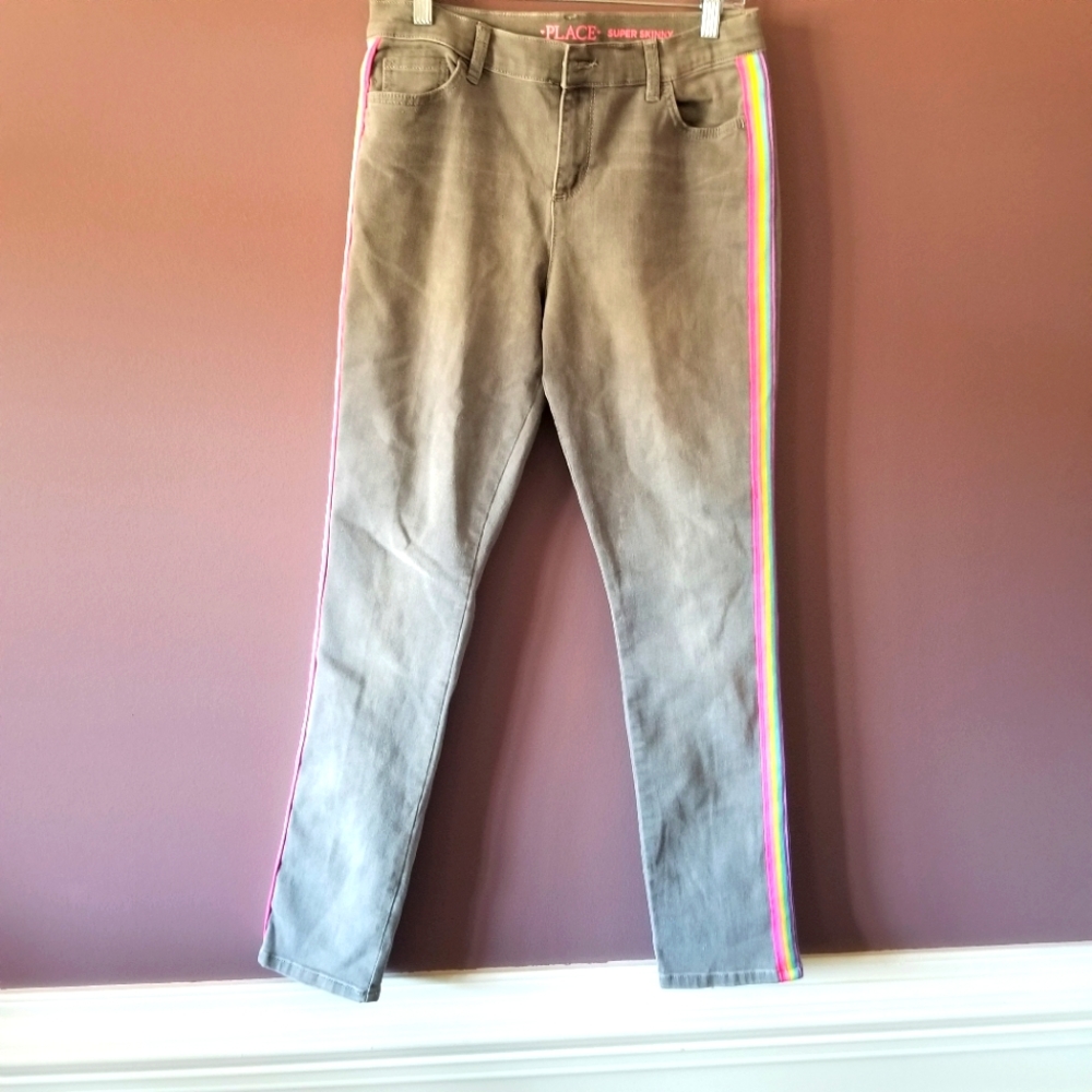 Children's Place Girls Super Skinny Rainbow Jeans